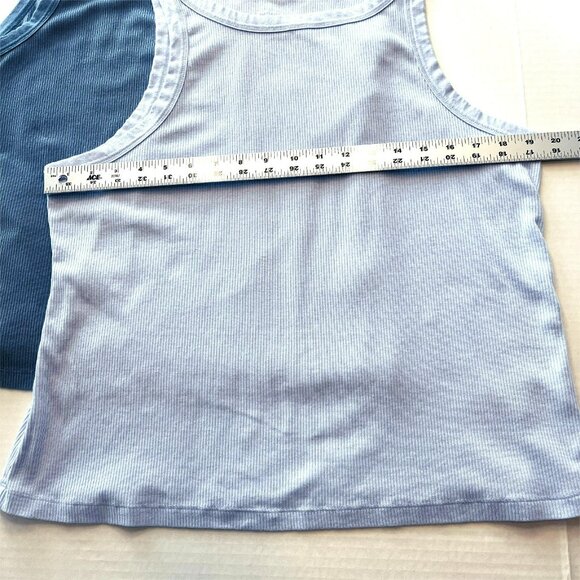 Lot of 2 Gap Rib Tank Tops XXL Stretch Bicoastal Blue Classic China Blue - Picture 4 of 11